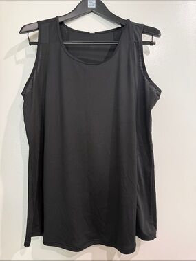 RBX Black Athletic Tank with Mesh Side Panels